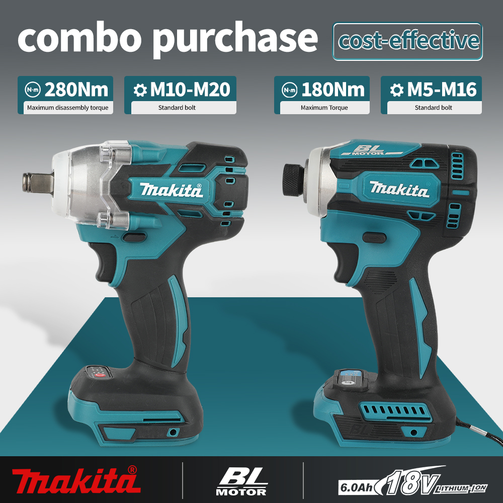 Power Tools Combo Kits - Kit Combo Makita DTW285+DTD171 Senza Spazzole,